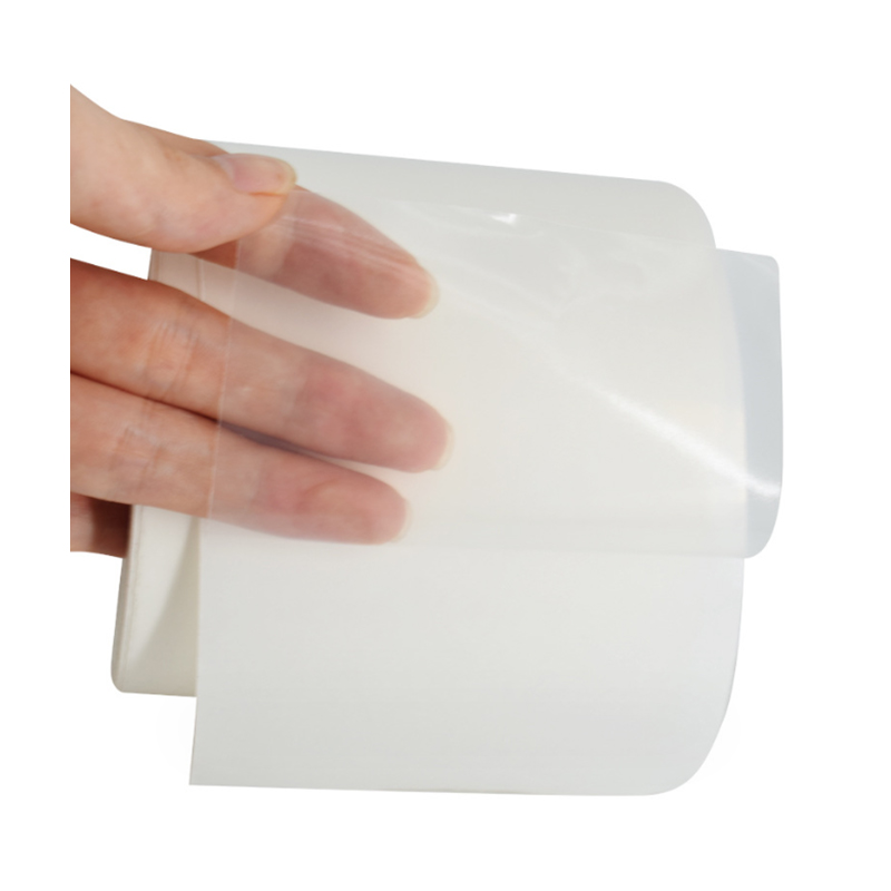 36um 透明 PET フィルム/再剥離性接着剤/60g 白色グラシンライナー