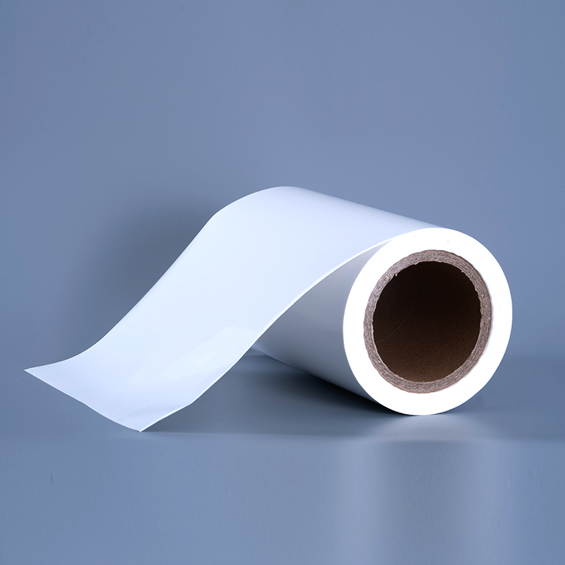 25mic 光沢 PET ビニール フィルム ラベル素材、アクリル粘着剤付きインクジェット印刷用ジャンボ ロール