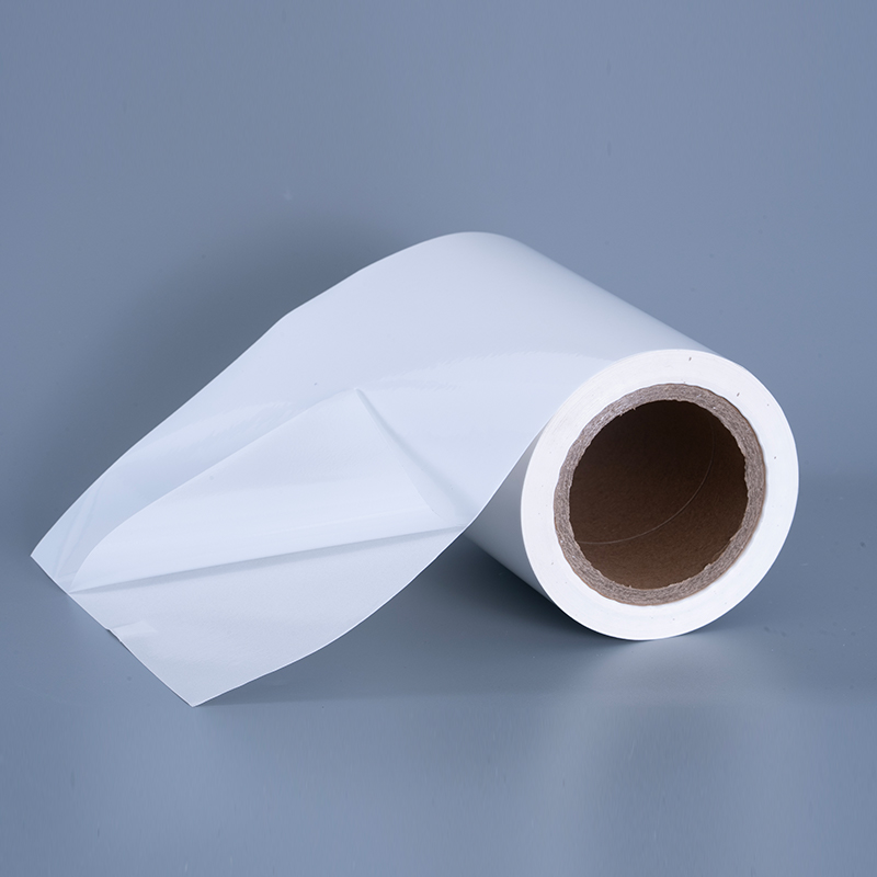 25mic 光沢 PET ビニール フィルム ラベル素材、アクリル粘着剤付きインクジェット印刷用ジャンボ ロール