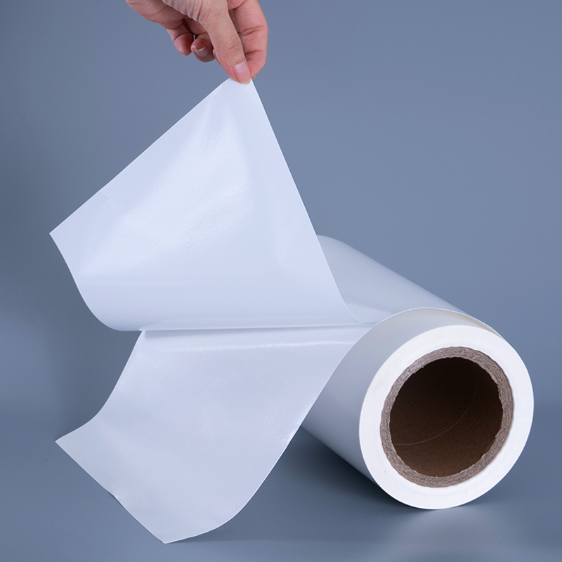 25mic 光沢 PET ビニール フィルム ラベル素材、アクリル粘着剤付きインクジェット印刷用ジャンボ ロール