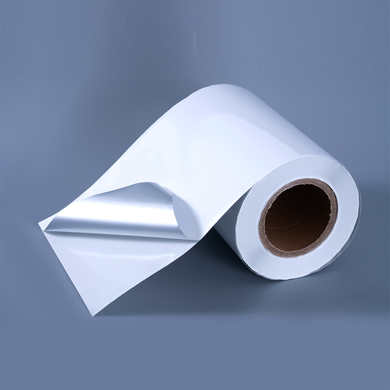 25mic 光沢のある白いアルミメッキ ポリエステル フィルム自己粘着ラベル、水性アクリル粘着剤付き、インクジェット印刷用
