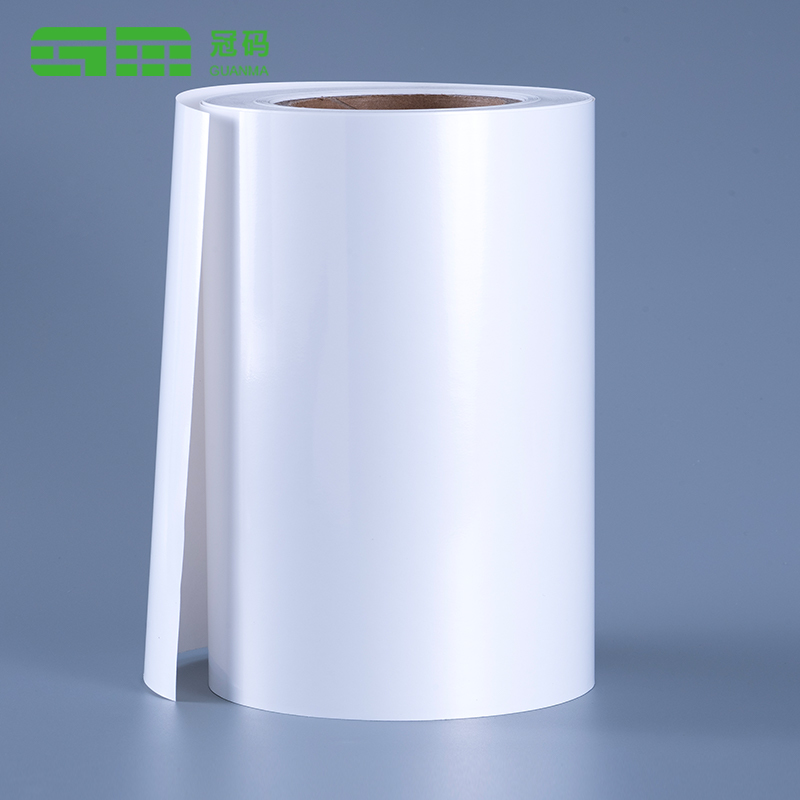 60mic 光沢のある白い PP 粘着ラベル紙ジャンボ ロール、取り外し可能な粘着剤付き